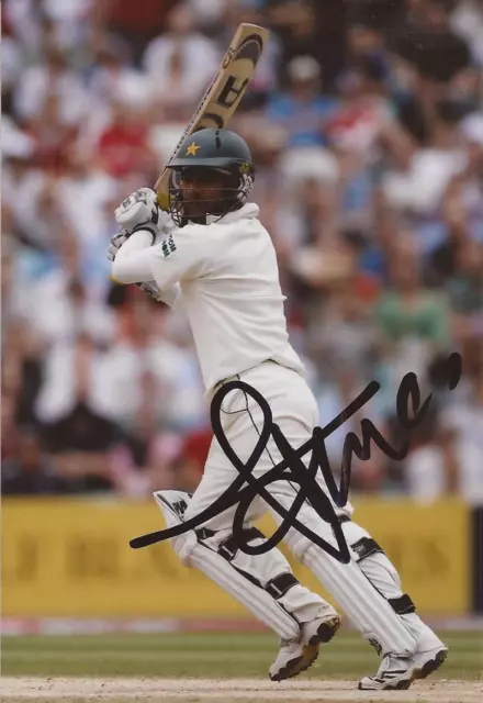 PAKISTAN: IMRAN FARHAT SIGNED 6x4 TEST ACTION PHOTO+COA