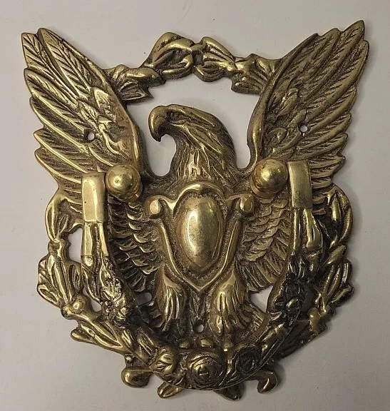 Antique Victorian Solid Brass Hand Forged Patriotic American  Eagle Door Knocker