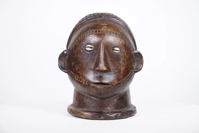 Makonde Style Helmet Mask 9.5" - Tanzania - African Tribal Art