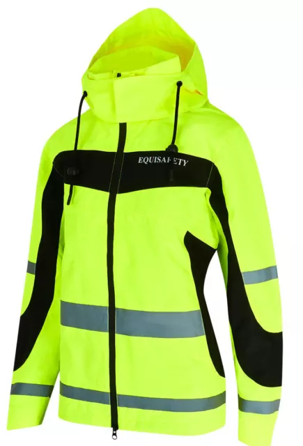 Equisafety Hi-Vis Lightweight Reflective Fluorescent Waterproof Jacket Yellow