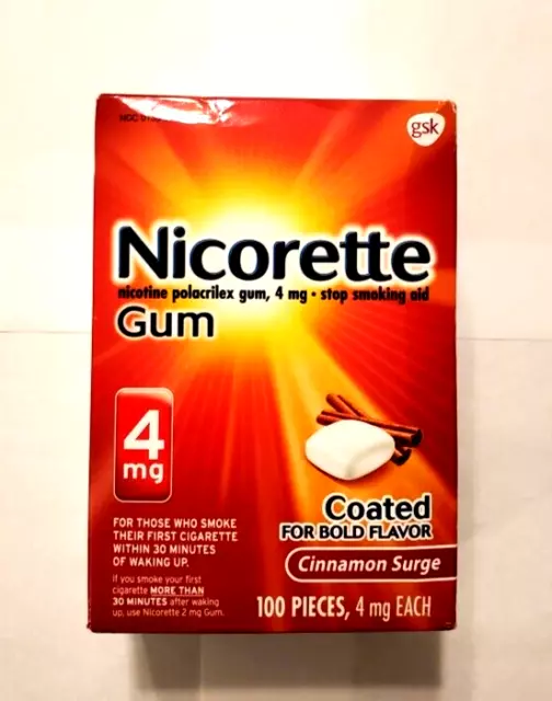 Nuevo chicle de nicotina Nicorette canela oleada 4 mg - 100 unidades vencimiento 04/2025