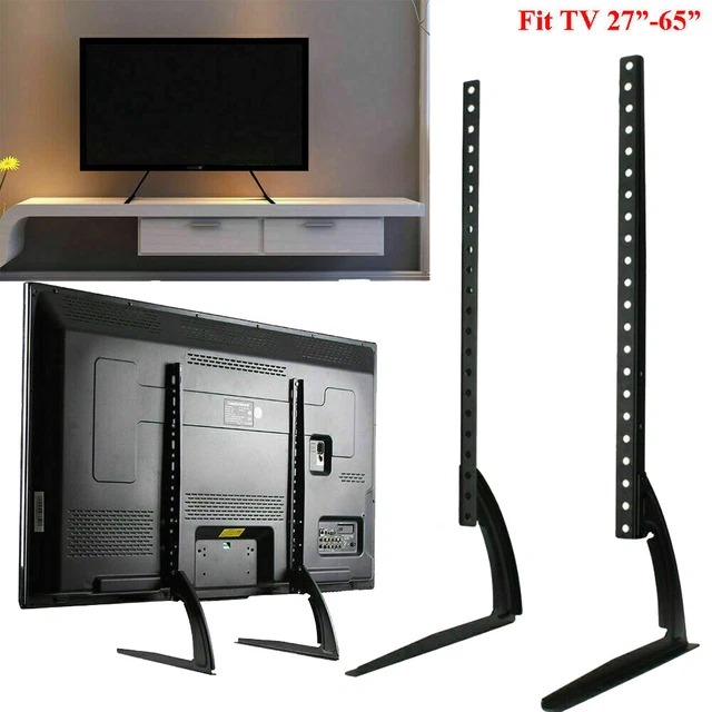 UNIVERSAL TABLE TOP Pedestal TV Stand Screen Monitor Riser for 27-65 ...