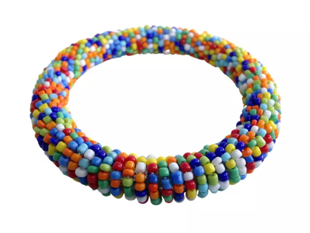 Wrist Band Bracelet Masai Beads Colorful African Unisex One Size Made in Kenya