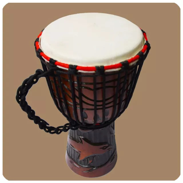 Djembe Tallado 30CM Bongo Africana Tambor Elaboradas Tallado