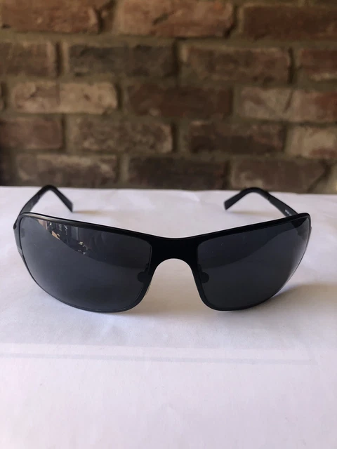 PRADA SUNGLASSES BLACK Metal Square Rectangle SPR 60F 61 16 1BO