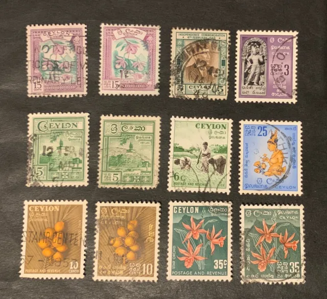 Sri Lanka Ceylon 🇱🇰 12 used stamps