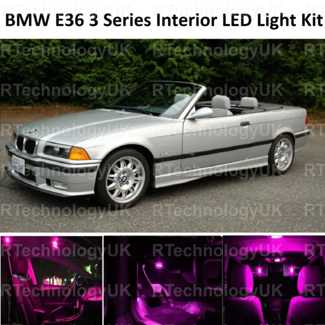 PINK PURPLE PREMIUM BMW E36 3 SERIES CONVERTIBLE FULL LED Light UPGRADE Interior