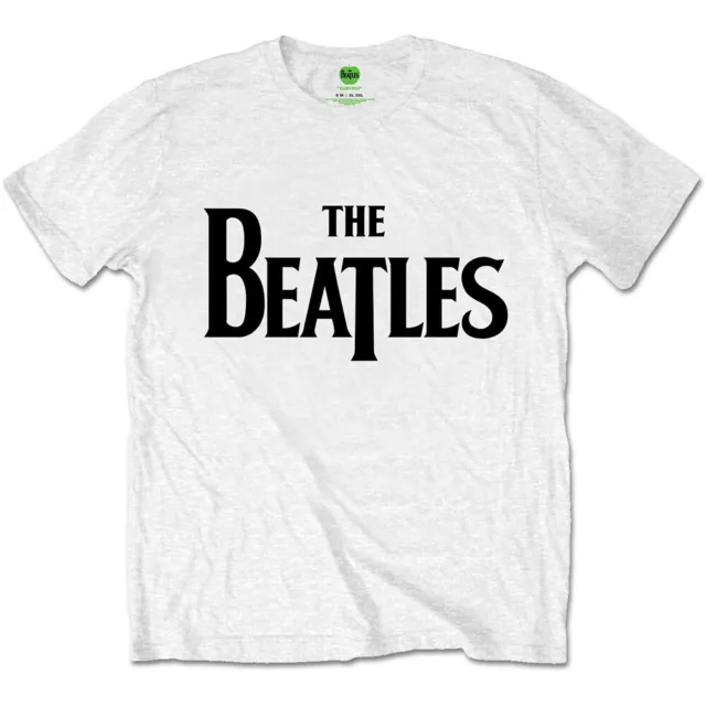 The Beatles Drop T Logo T-Shirt White New