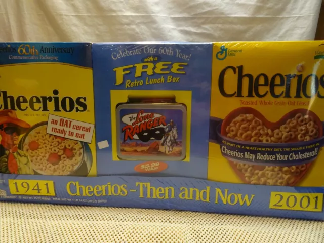 CHERRIOS: Then & Now 1941 - 2001 Lone Ranger Retro Lunch Box MASK 60th Ann. PROP CHERRIOS: Then & Now 1941 - 2001 Lone Ranger Retro Lunch Box MASK 60th Ann. PROP