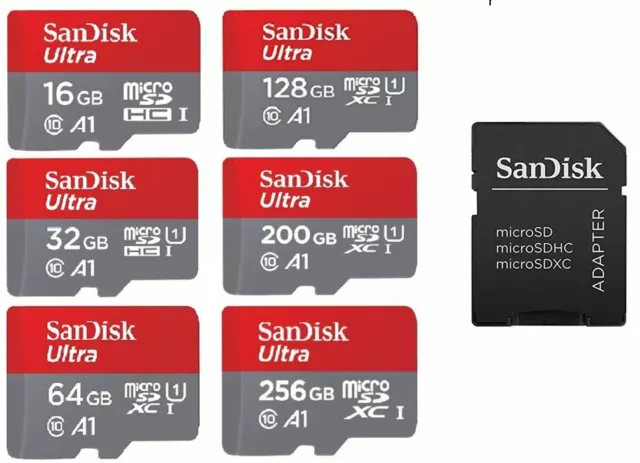 SanDisk ULTRA 32GB 64GB 128GB 256GB 512GB Micro SD Memory card C10 A1 120MB/s IT