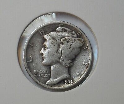 1935-d . . Mercury Dime . .  VG . . Very Good . Old Silver