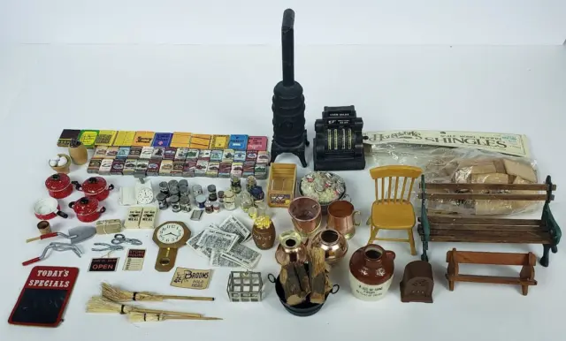 VTG Miniature Lot Accessories Furniture Kitchen Country Store Doll Housework