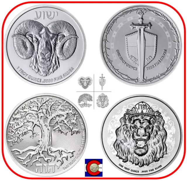 2022 Niue Truth Series - Lion, Tree, Ram, & Sword - Set of 4 1 oz Silver Coins