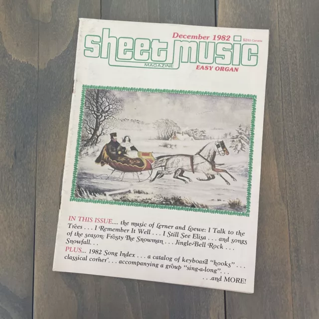 Vintage SHEET Music Magazine Easy Organ - Christmas Holiday Music 1982 December