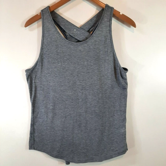 Athleta Womens Yogini Tank Large Gray Athletic Top Style 75856
