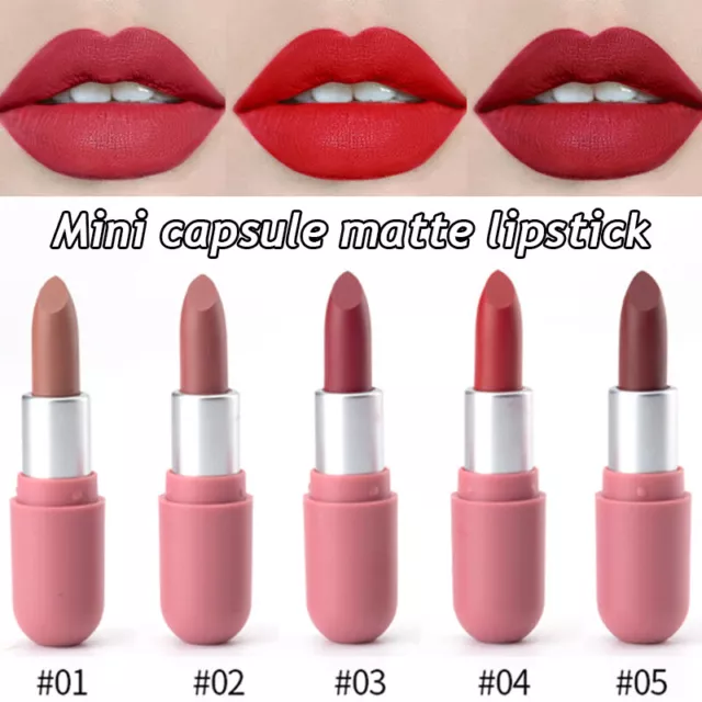 5 Colors Long Lasting Velvet Matte Lipstick Waterproof Lip Stick Makeup Lip Tin⭐