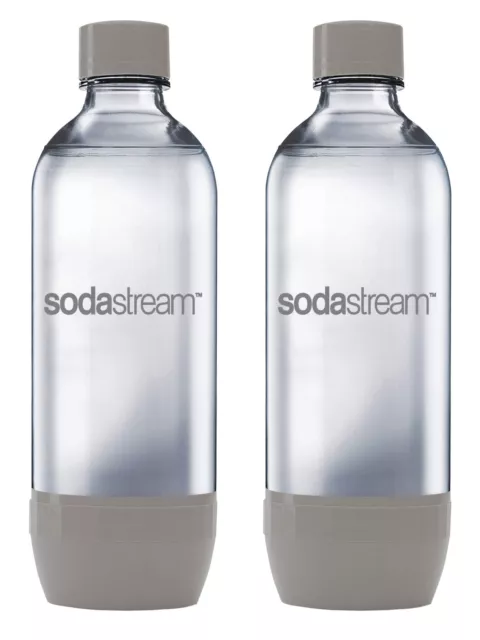 sodastream Sparkling Water Machines Bottles 1 Twin Pack, 2 x 1 Litre, Black