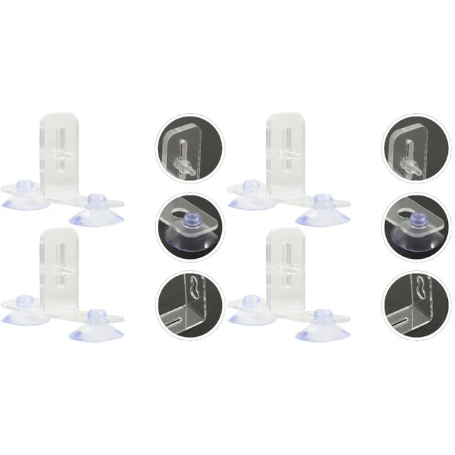 8 Sets Aquarium Fish Tank Divider Board Suction Cup Bracket Partition