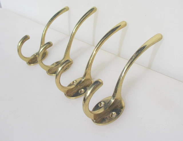 Brass Coat Hooks Hat Hangers Old Retro - Modern