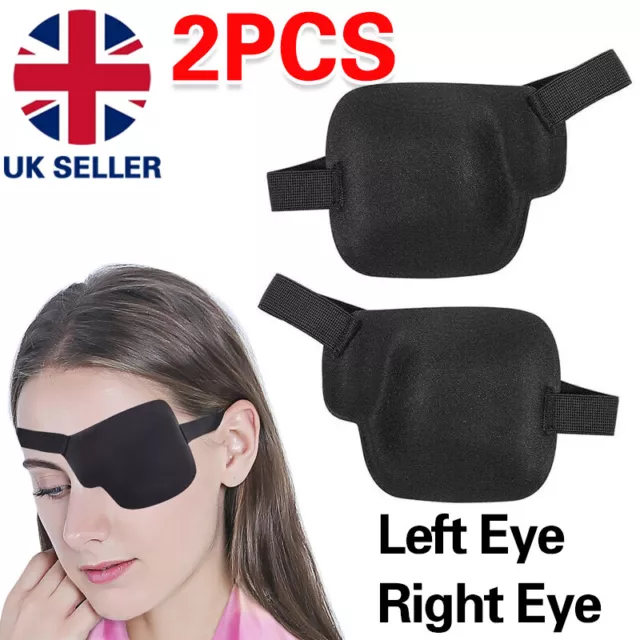 2PCS 3D Eye Patches for Adults Adjustable Eye Patch Medical Concave Eye Patch C