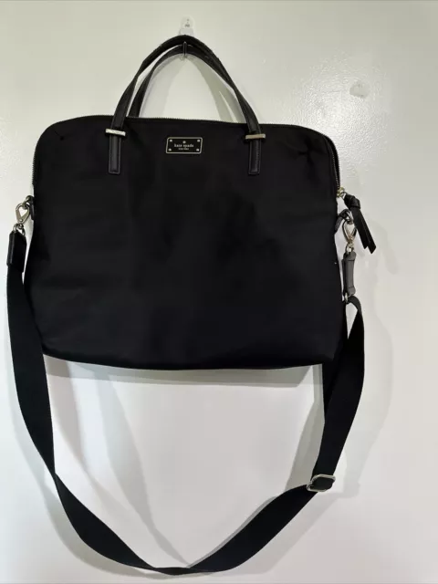Kate Spade Black Nylon Zip Close 15" Laptop Carry Bag Case