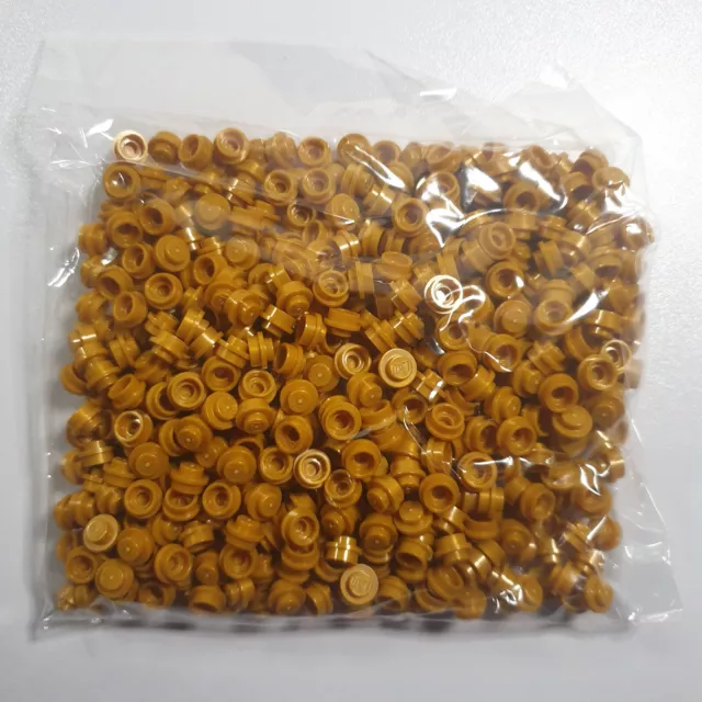 LEGO Pearl Gold Plate Round 1 x 1 1x1 stud 4073 lot of Approx x604