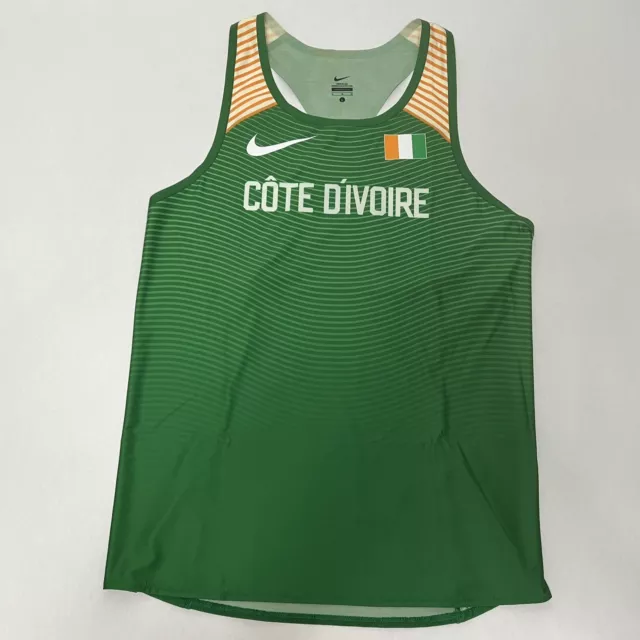 Nike Pro Elite Ivory Coast Cote D'ivoire Track & Field Running Singlet Men Large