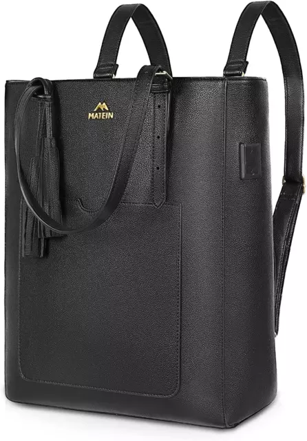 Backpack Purse for Women, 15.6 Inch Convertible Soft Vegan Leather Laptop