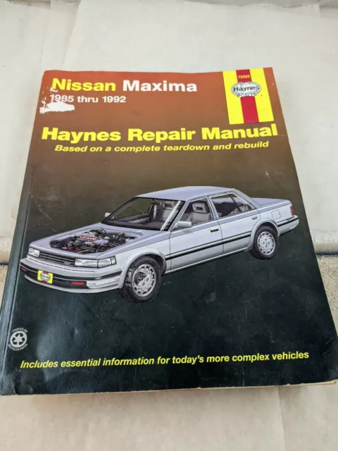 Haynes Repair Manual Book 72020 Nissan Maxima 1985 Thru 1992 all Models