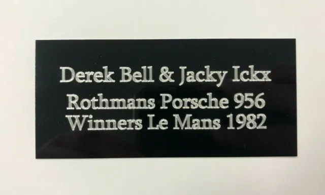 Derek Bell & Jacky Ickx 110x50mm Engraved Plaque for Signed Le Mans Memorabilia