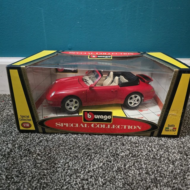 Porsche 911 Carrera Cabriolet 1993 - Miniature Burago 1:18 - Rouge - Occasion