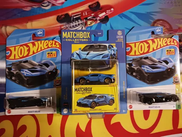 2024 MATCHBOX COLLECTORS Bugatti Divo. Hot Wheels Black Bugatti Bolide
