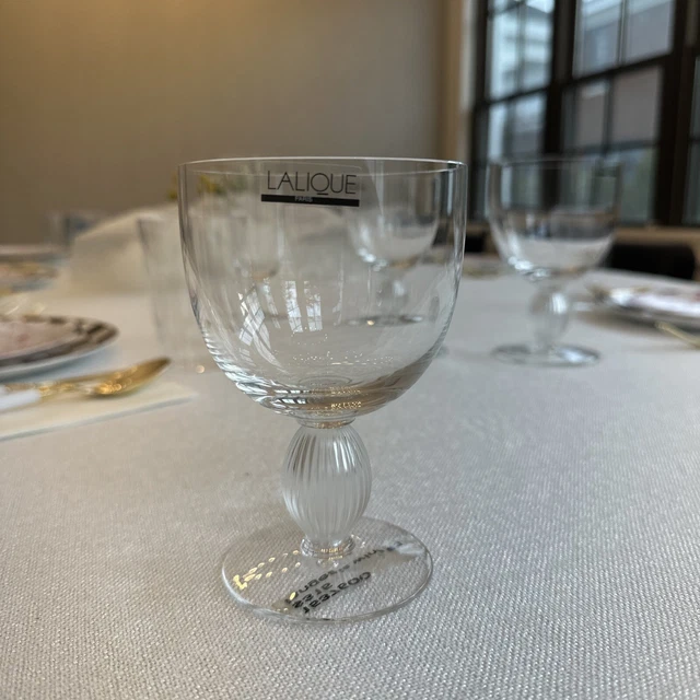Lalique Langeais French Crystal Wine Glass Cup Goblet discontinued NEW clear