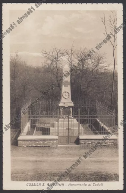 BIELLA CITTÀ 167 COSSILA SAN GIOVANNI - MONUMENTO ai CADUTI Cartolina viagg 1948