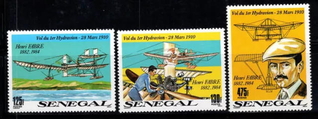 Senegal 1989 Mi. 1061-63 Postfrisch 100% Wasserflugzeug,Henri Fabre