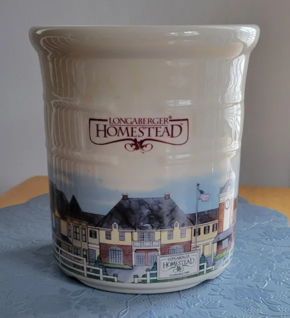Longaberger Pottery 1999 HOMESTEAD  2 QUART Decorated Crock Retired Made In USA