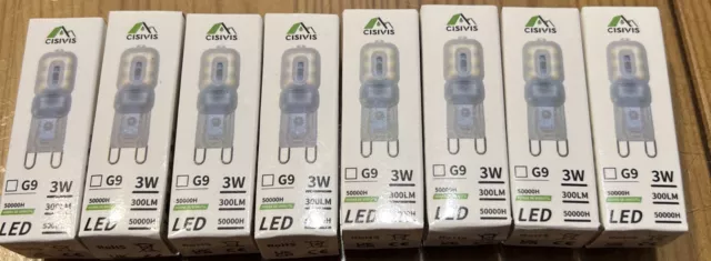 8 x G9 LED 3W Capsule Light Bulb True Replacement For G9 Halogen Light Bulbs.