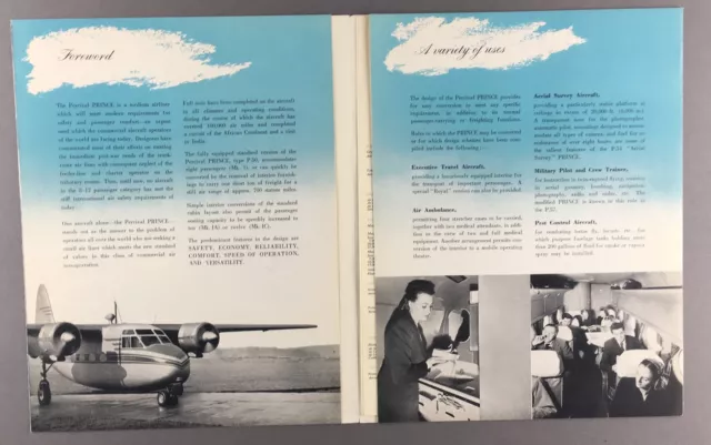 Percival Prince Manufacturers Sales Brochure 1950 Cabin Cutaways 2