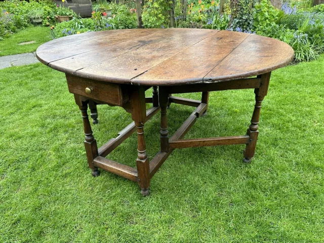 Antique Georgian Oak Gate Leg Table. Drop Leaf.  Restoration Project.