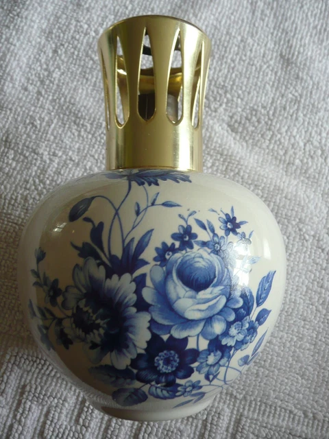 MAGNIFIQUE LAMPE BERGER Ancienne En Porcelaine De Paris Décor Floral