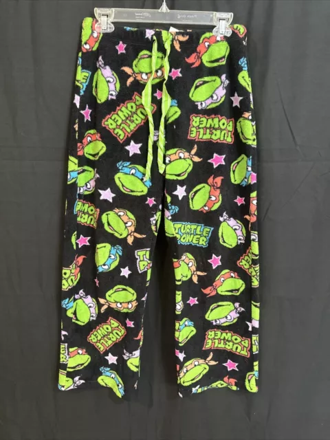 Teenage Mutant Ninja Turtles Pajama Pants Small Drawstring Nickelodeon Black