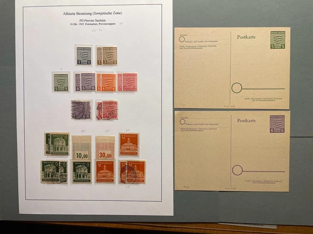 Alliierte Besetzung SBZ Provinz Sachsen 1945 GS Nr P9 P10