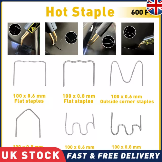 UK 600X Hot Staples For Car Bumper Fender Welder Stapler Plastic Welding Repair