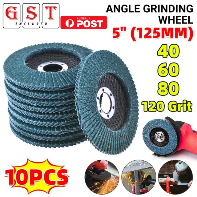 5" Flap Disc 125mm Zirconia Sanding Wheel 40/60/80/120 Grit Sander Grinding1-10x