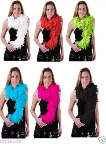 Ladies Feather Boa Hen Party Burlesque Fancy Dress Halloween Costume Accessory