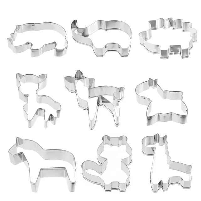 9 piezas troqueles de corte de pastel de fondant juegos de utensilios de cocina de acero inoxidable molde de Navidad