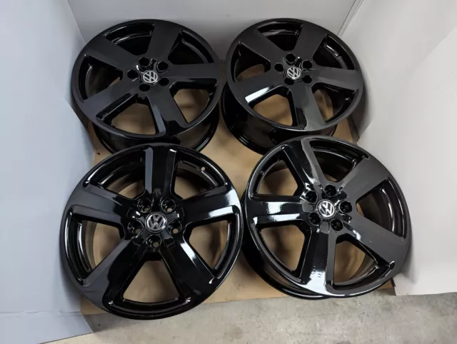 4X Black Genuine Audi A3 S3 Vw T4 Golf Mk 5 6 7 Touran Caddy 18" Alloy Wheels