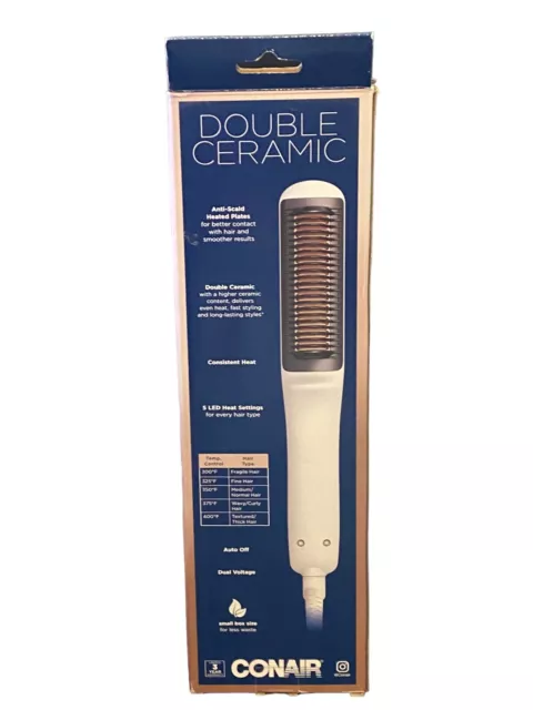 Conair Double Ceramic Heated Hair Styling Straight Brush # BC700 (Open Box) 3