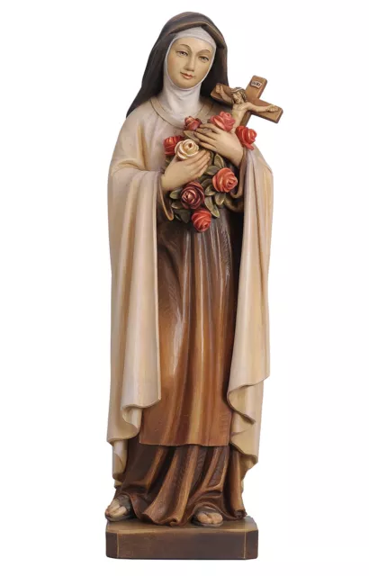 Estatua Santa Teresa Del Niño Jesús en Madera De Val Gardena Varias Medidas