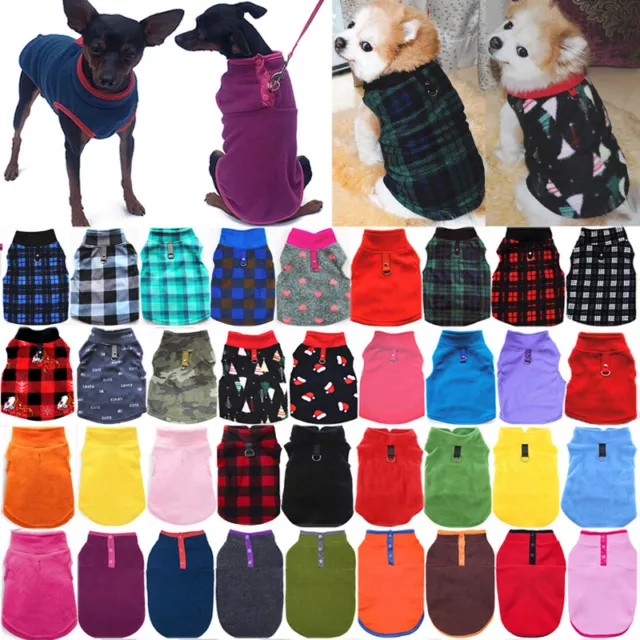 Pet Dog Warm Coat Fleece Jacket Jumper Sweater Winter Clothes Puppy Vest Outfit~